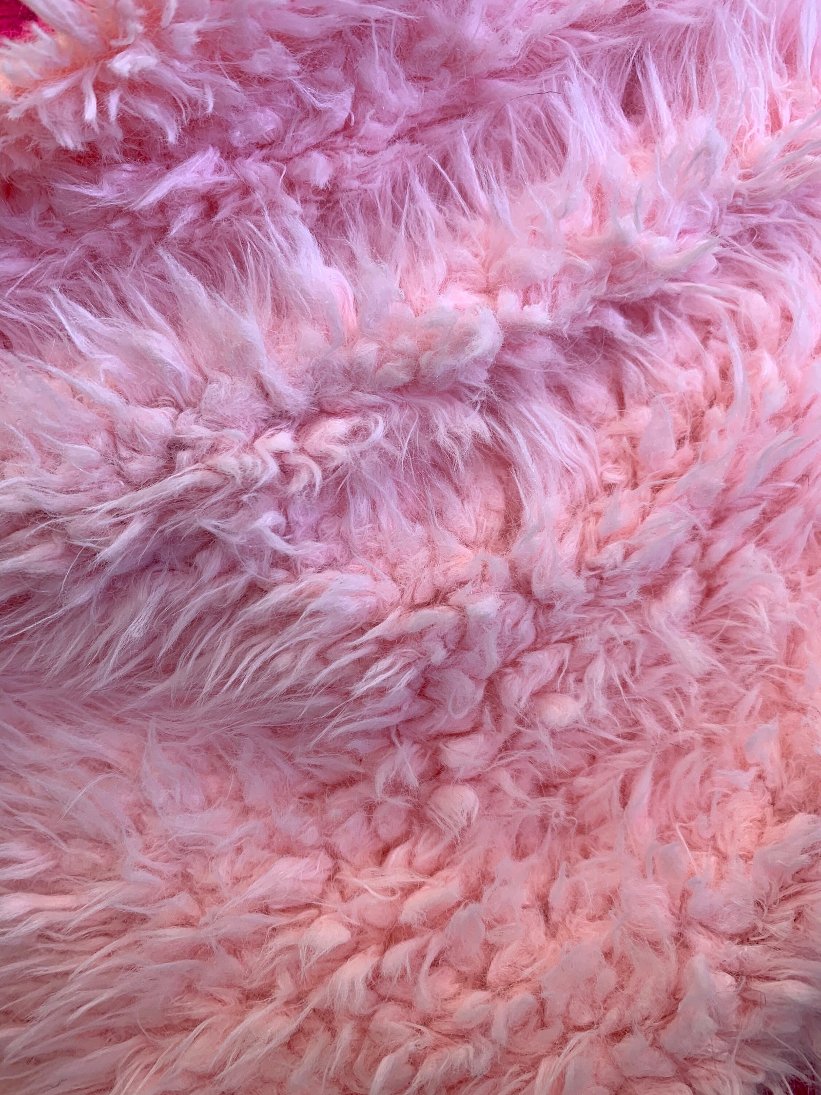 Poppy PINK Flokati Mongolian Short Pile Soft Faux Fur Fabric for Fursuit, Cosplay Costume, Photo Prop, Trim, Throw Pillow, Crafts