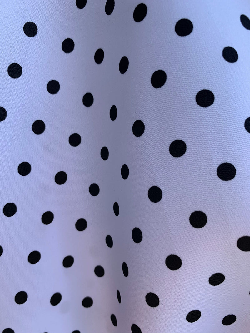 Myla BLACK & WHITE 0.25" Circle Polka Dot Pattern Polyester Heavy Matte Satin Fabric by the Yard - 10089