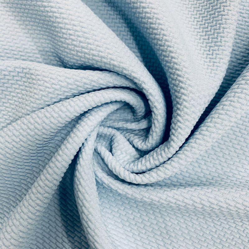 Steffi LIGHT BLUE Polyester Spandex Solid Textured Bullet Knit Fabric for Bows, Headwraps, Scrunchies, Clothes, Costumes, Crafts - 10181