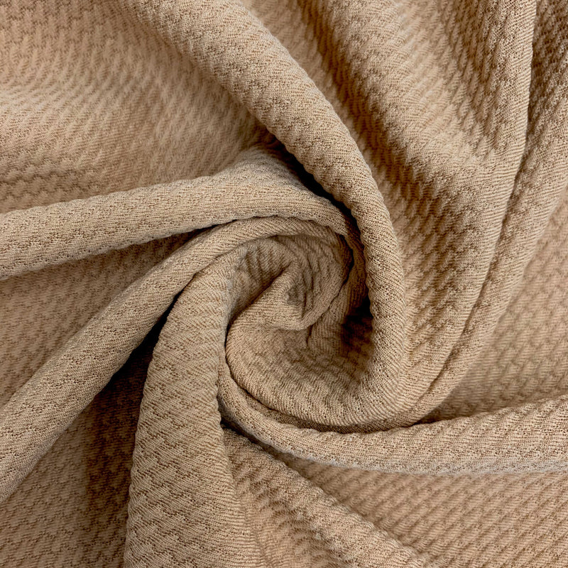 Steffi MOCHA Polyester Spandex Solid Textured Bullet Knit Fabric for Bows, Headwraps, Scrunchies, Clothes, Costumes, Crafts - 10181