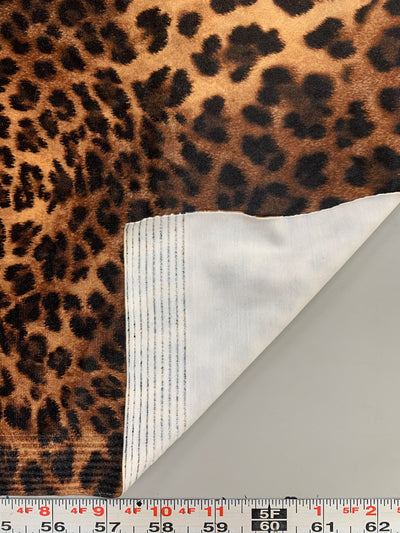 Dana BROWN DARK BROWN Leopard Pattern Polyester Stretch Velvet Fabric by the Yard for Tops, Clothes, Dance Wear, Costumes, Crafts - 10160