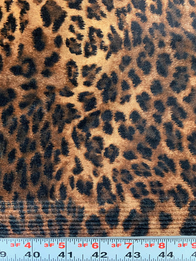 Dana BROWN DARK BROWN Leopard Pattern Polyester Stretch Velvet Fabric by the Yard for Tops, Clothes, Dance Wear, Costumes, Crafts - 10160