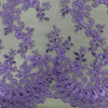 Melody LAVENDER Polyester Floral Embroidery with Sequins on Mesh Lace Fabric by the Yard for Gown, Wedding, Bridesmaid, Prom - 10002