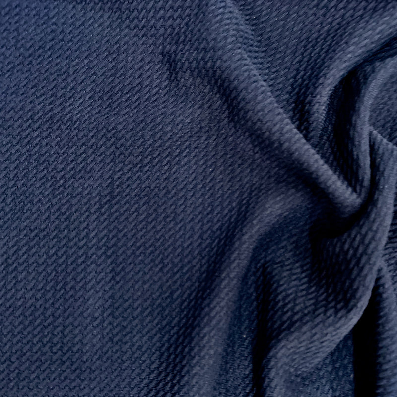 Steffi NAVY BLUE Polyester Spandex Solid Textured Bullet Knit Fabric for Bows, Headwraps, Scrunchies, Clothes, Costumes, Crafts - 10181
