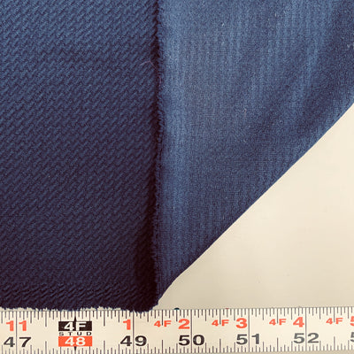 Steffi NAVY BLUE Polyester Spandex Solid Textured Bullet Knit Fabric for Bows, Headwraps, Scrunchies, Clothes, Costumes, Crafts - 10181