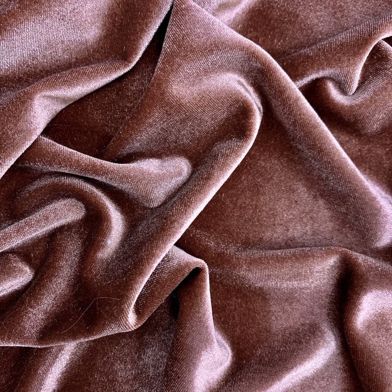 Princess DARK MAUVE ROSE Polyester Spandex Stretch Velvet Fabric for Bows, Headwraps, Top Knots, Clothes, Costumes, Crafts, etc.