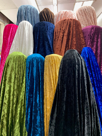 Samantha ROYAL BLUE Polyester Stretch Crushed Velvet Fabric by the Yard for Bows, Topknot. Headwraps, Scrunchies, Clothes, Costumes, Crafts