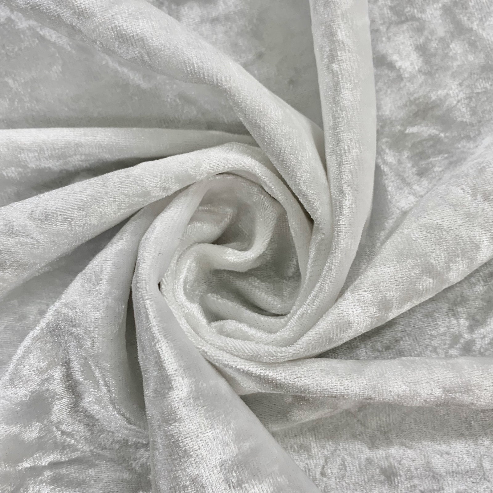 Samantha WHITE Polyester Stretch Crushed Velvet Fabric by the Yard for Bows, Topknot. Headwraps, Scrunchies, Clothes, Costumes, Crafts