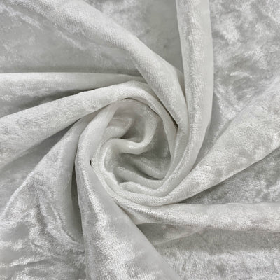 Samantha WHITE Polyester Stretch Crushed Velvet Fabric by the Yard for Bows, Topknot. Headwraps, Scrunchies, Clothes, Costumes, Crafts
