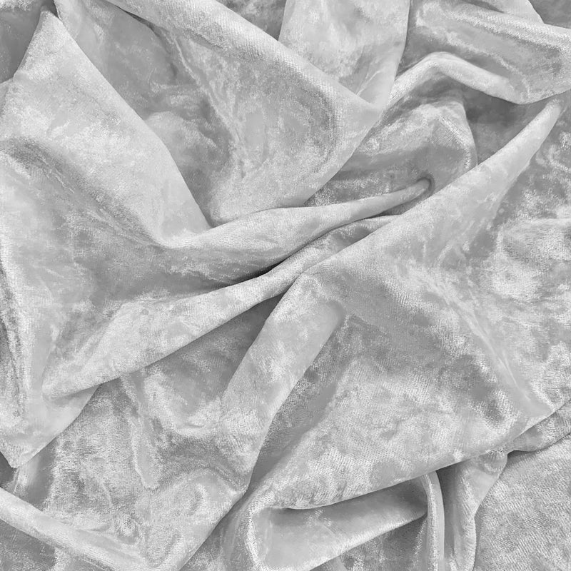 Samantha WHITE Polyester Stretch Crushed Velvet Fabric by the Yard for Bows, Topknot. Headwraps, Scrunchies, Clothes, Costumes, Crafts