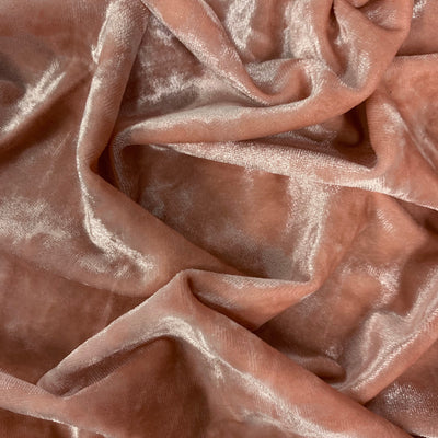 Samantha PEACH Polyester Stretch Crushed Velvet Fabric by the Yard for Bows, Topknot. Headwraps, Scrunchies, Clothes, Costumes, Crafts