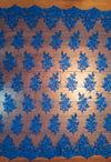 Brianna ROYAL BLUE Polyester Floral Embroidery with Sequins on Mesh Lace Fabric by the Yard - 10020