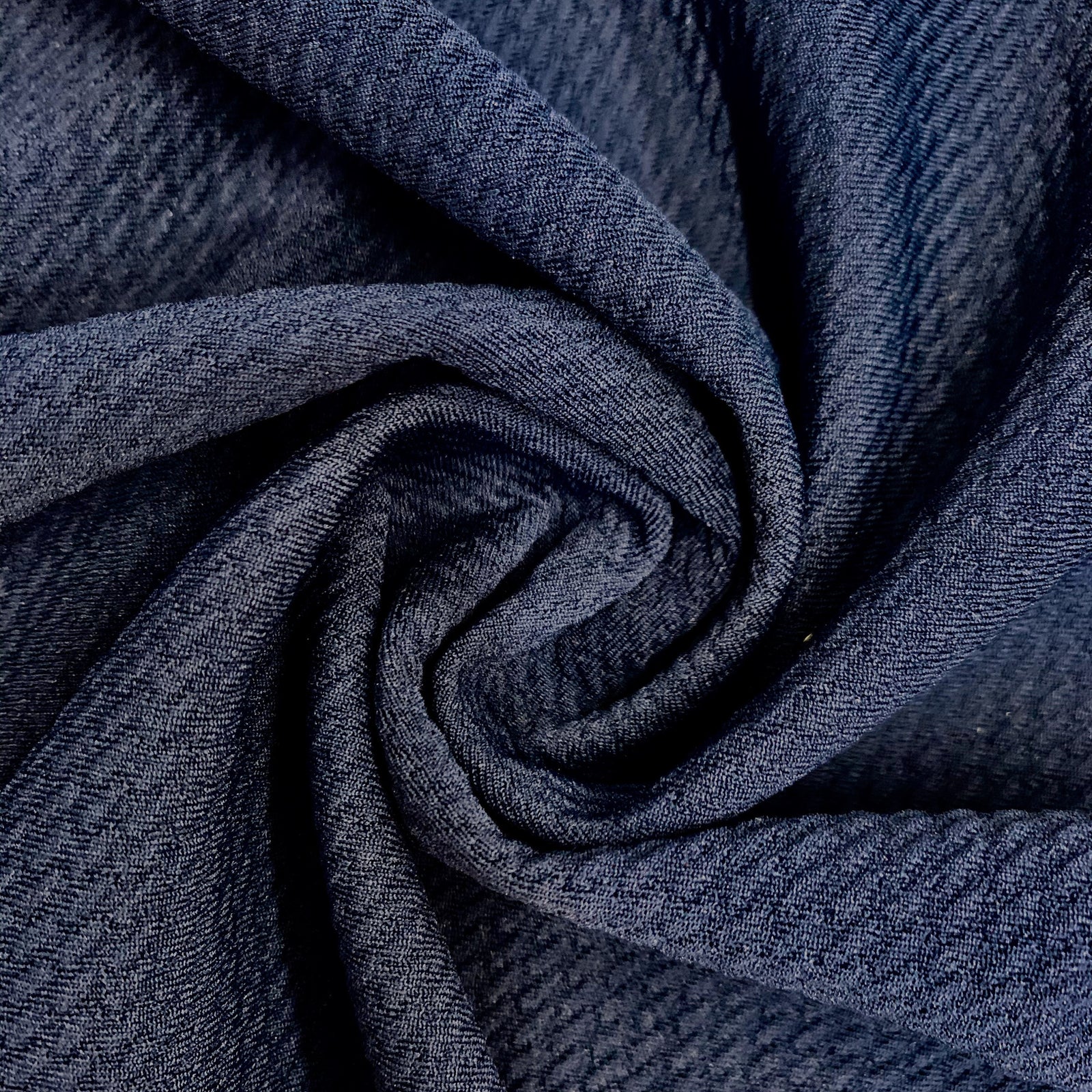 Steffi NAVY BLUE Polyester Spandex Solid Textured Bullet Knit Fabric for Bows, Headwraps, Scrunchies, Clothes, Costumes, Crafts - 10181