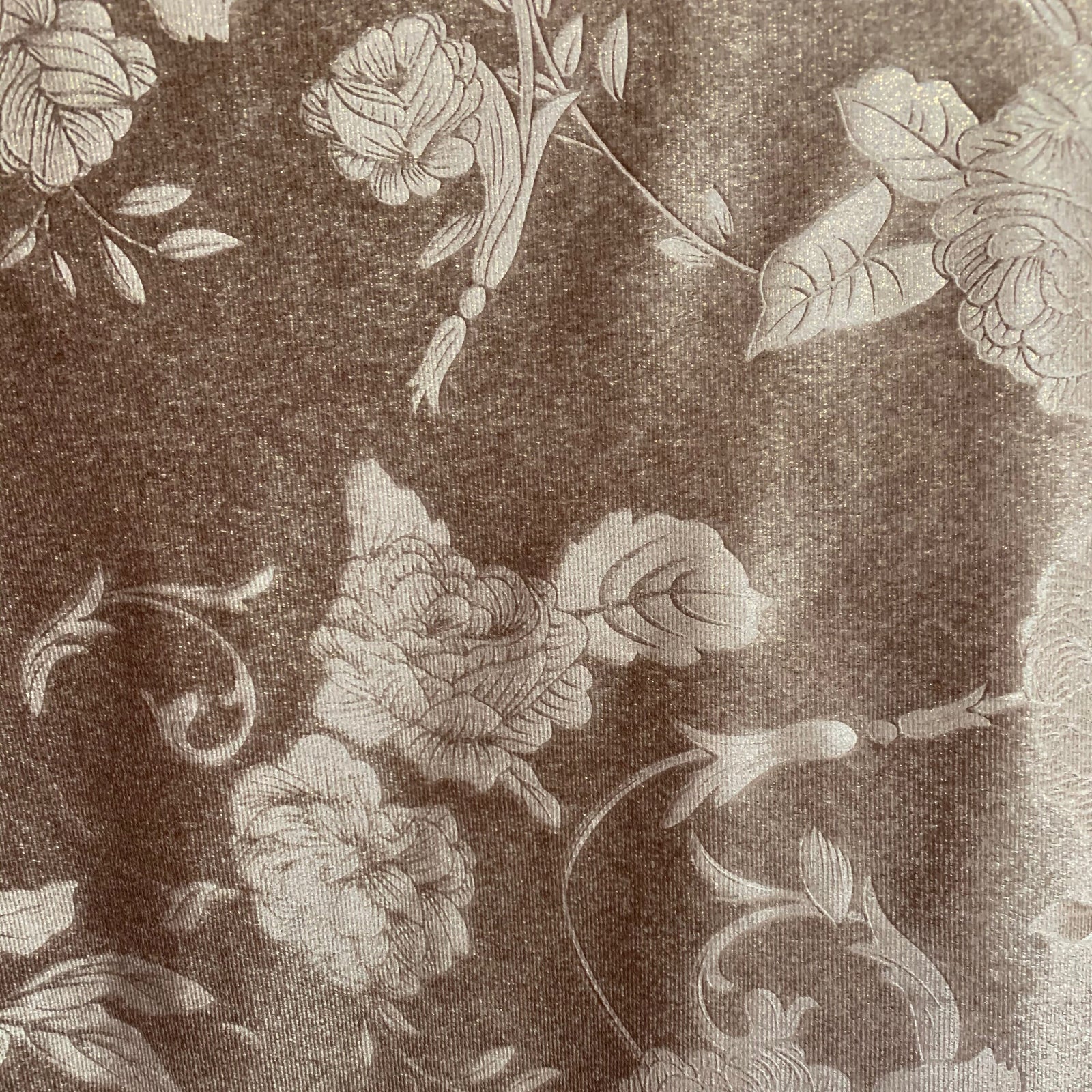 Anne DESERT TAUPE Embossed Floral Polyester Stretch Velvet Fabric for Bows, Headwraps, Top Knot, Scrunchies, Clothes, Costumes, Crafts