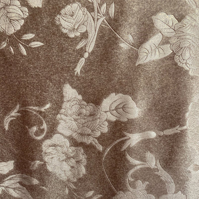 Anne DESERT TAUPE Embossed Floral Polyester Stretch Velvet Fabric for Bows, Headwraps, Top Knot, Scrunchies, Clothes, Costumes, Crafts