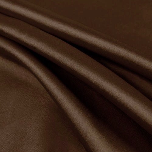 Payton DARK BROWN Faux Silk Minimal Stretch Charmeuse Satin Fabric by the Yard - 10017