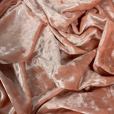 Samantha PEACH Polyester Stretch Crushed Velvet Fabric by the Yard for Bows, Topknot. Headwraps, Scrunchies, Clothes, Costumes, Crafts