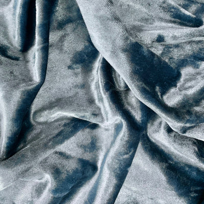 Samantha SLATE BLUE Polyester Stretch Crushed Velvet Fabric by the Yard for Bows, Topknot. Headwraps, Scrunchies, Clothes, Costumes, Crafts