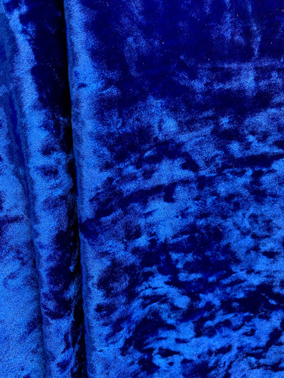 Samantha ROYAL BLUE Polyester Stretch Crushed Velvet Fabric by the Yard for Bows, Topknot. Headwraps, Scrunchies, Clothes, Costumes, Crafts