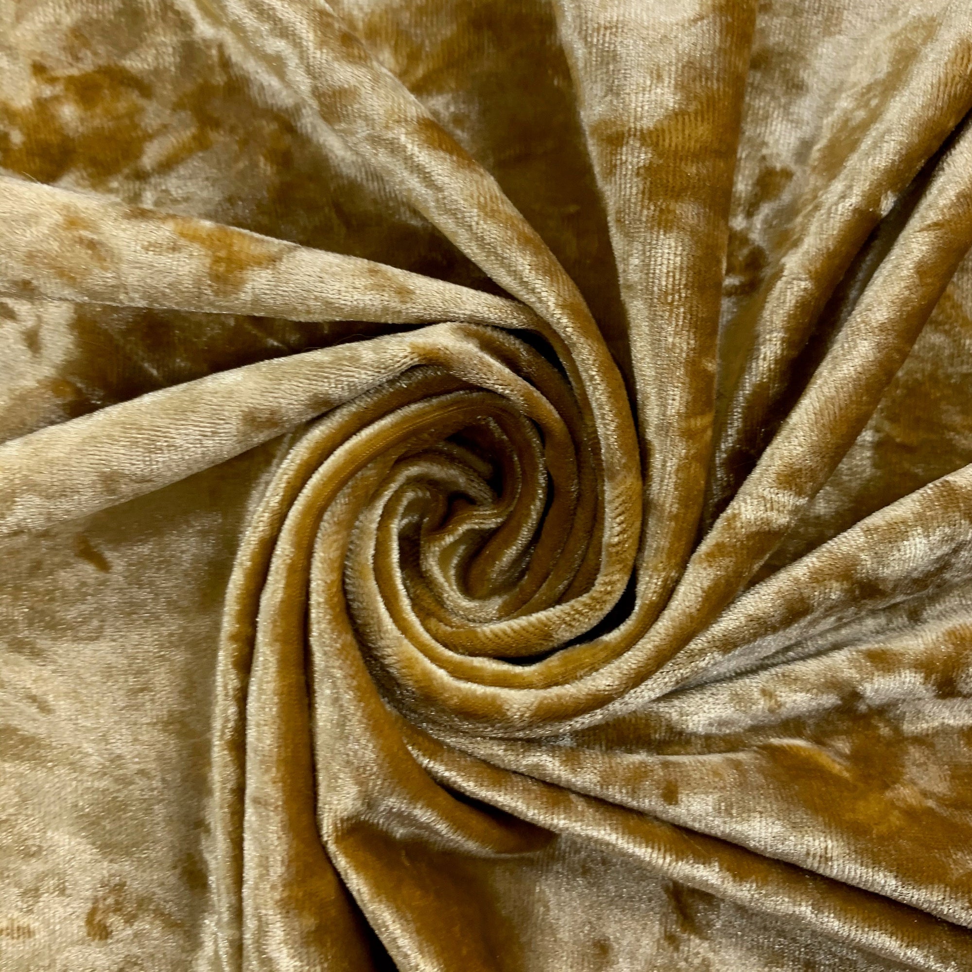 Samantha GOLD Polyester Stretch Crushed Velvet Fabric by the Yard for Bows, Topknot. Headwraps, Scrunchies, Clothes, Costumes, Crafts