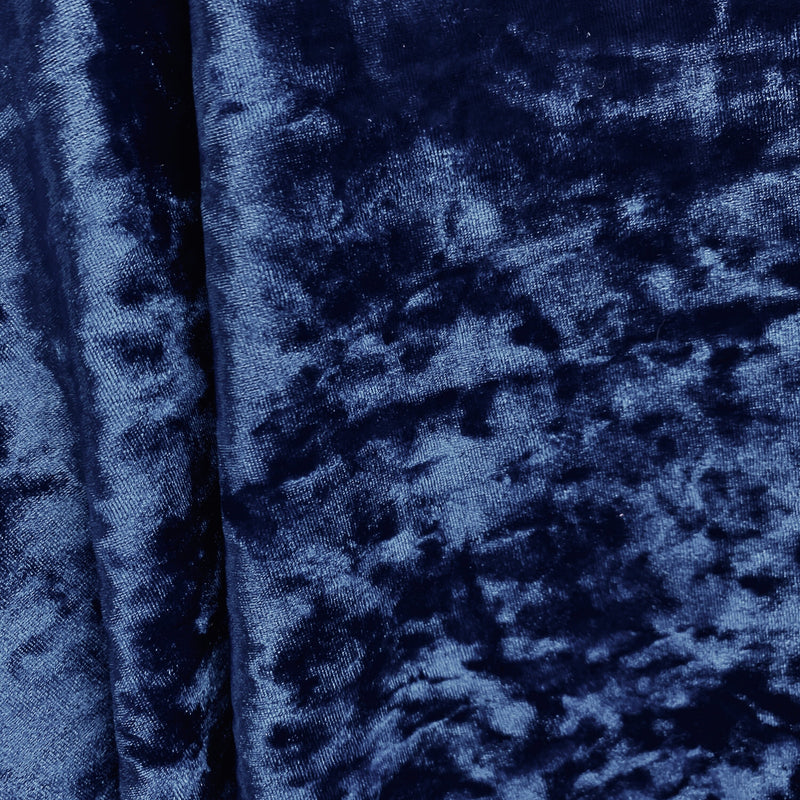 Samantha NAVY BLUE Polyester Stretch Crushed Velvet Fabric by the Yard for Bows, Topknot. Headwraps, Scrunchies, Clothes, Costumes, Crafts