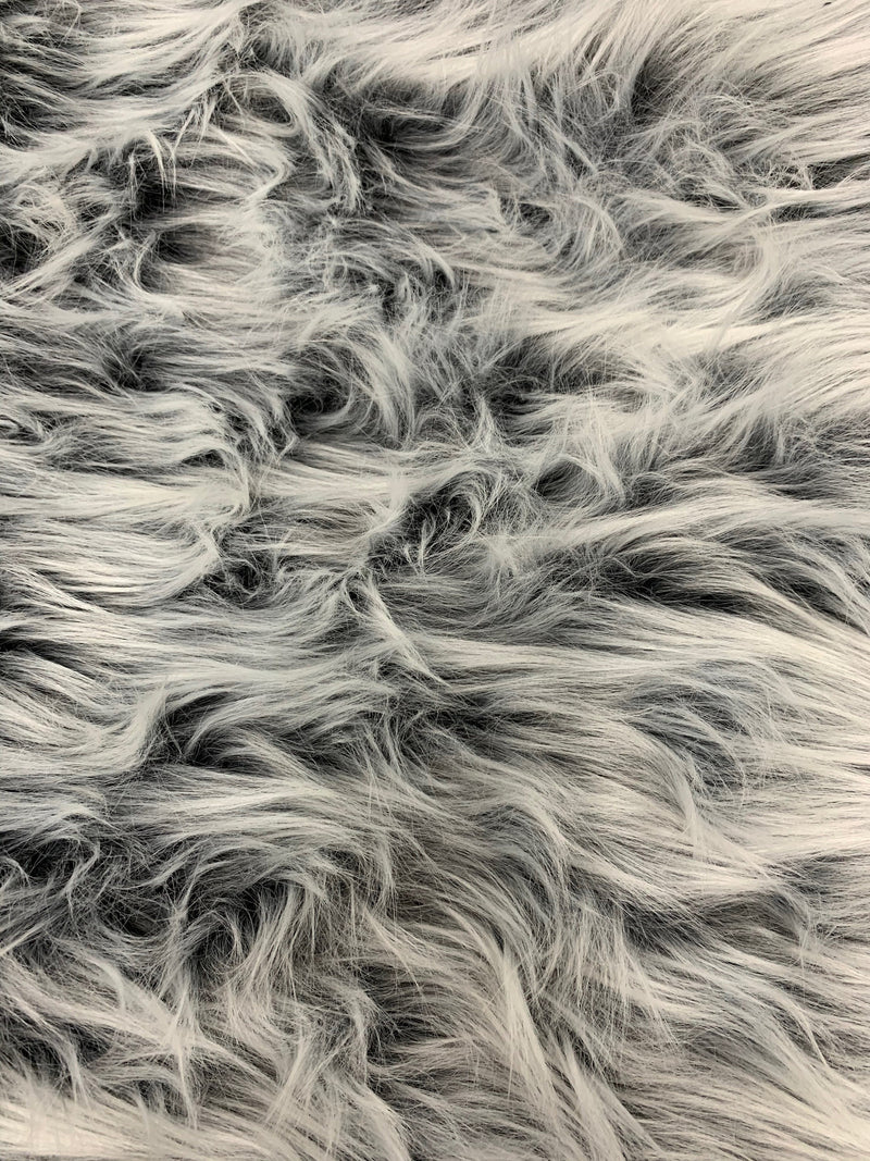 Bethany CHARCOAL-B Frost Mongolian Long Pile Soft Faux Fur Fabric for Fursuit, Cosplay Costume, Photo Prop, Trim, Crafts