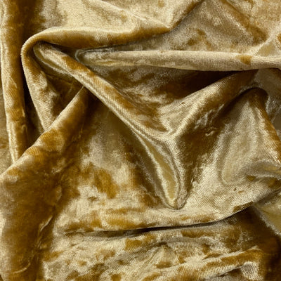 Samantha GOLD Polyester Stretch Crushed Velvet Fabric by the Yard for Bows, Topknot. Headwraps, Scrunchies, Clothes, Costumes, Crafts