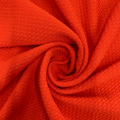 Steffi SCARLET RED Polyester Spandex Solid Textured Bullet Knit Fabric for Bows, Headwraps, Scrunchies, Clothes, Costumes, Crafts - 10181