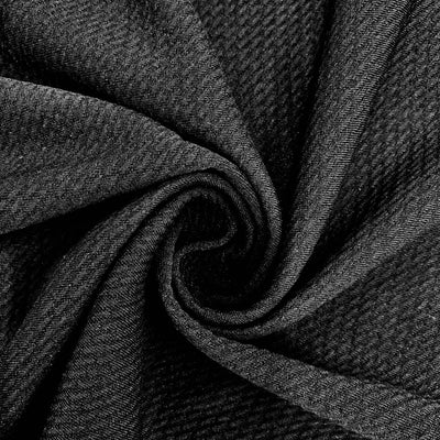 Steffi BLACK Polyester Spandex Solid Textured Bullet Knit Fabric for Bows, Headwraps, Scrunchies, Clothes, Costumes, Crafts - 10181