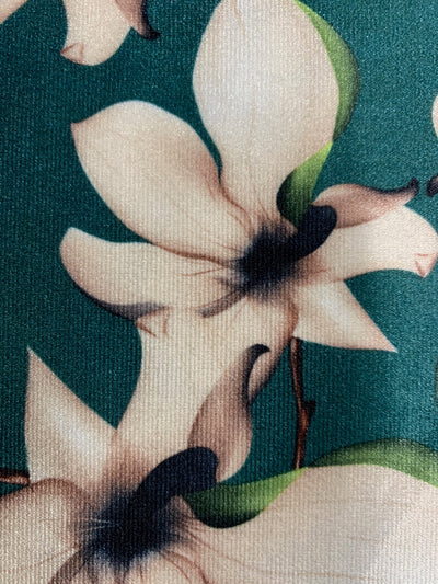 Sutton FLORAL Print 14 on Polyester Stretch Velvet for Bows, Topknot, Scrunchies, Clothes, Costumes, Crafts - 10171