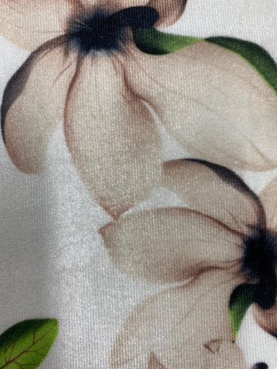 Sutton FLORAL Print 15 on Polyester Stretch Velvet for Bows, Topknot, Scrunchies, Clothes, Costumes, Crafts - 10171