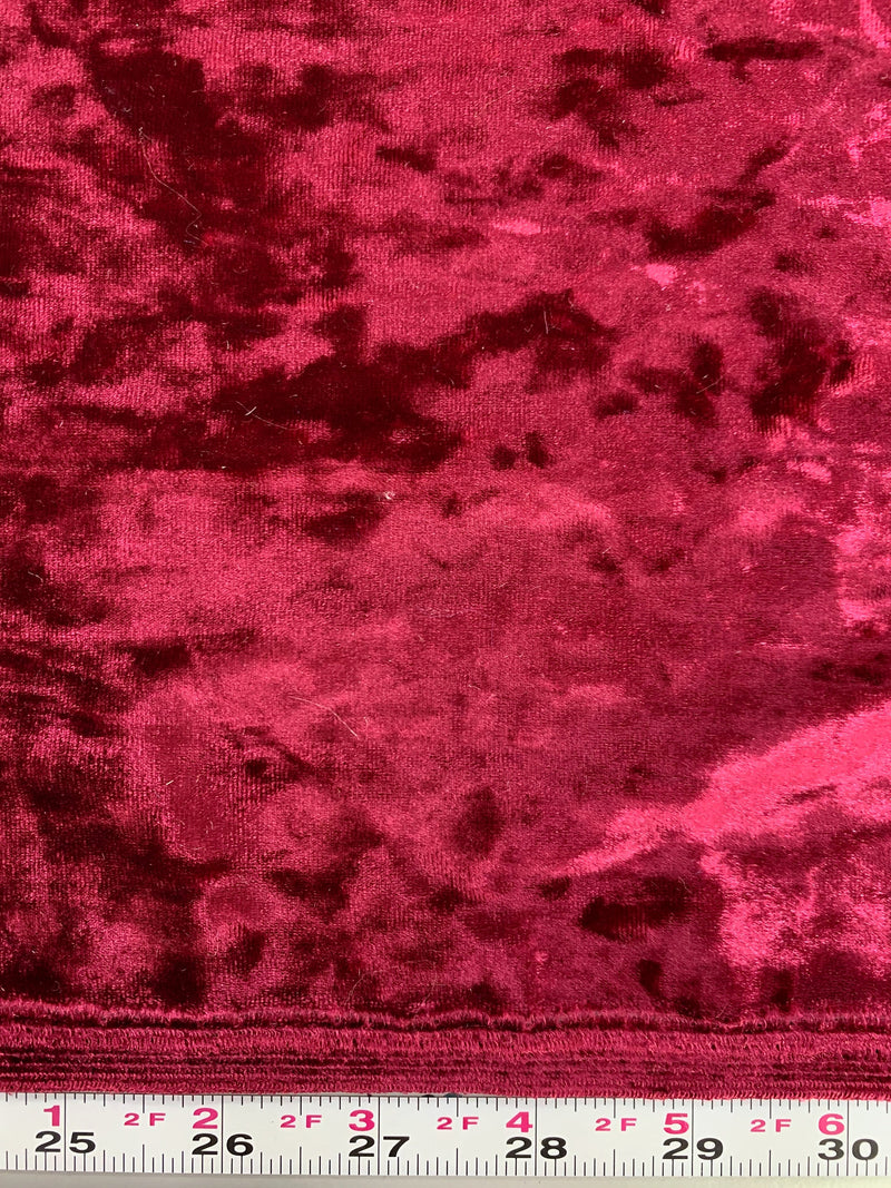 Samantha WINE Polyester Stretch Crushed Velvet Fabric by the Yard for Bows, Topknot. Headwraps, Scrunchies, Clothes, Costumes, Crafts
