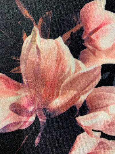 Sutton FLORAL Print 17 on Polyester Stretch Velvet for Bows, Topknot, Scrunchies, Clothes, Costumes, Crafts - 10171