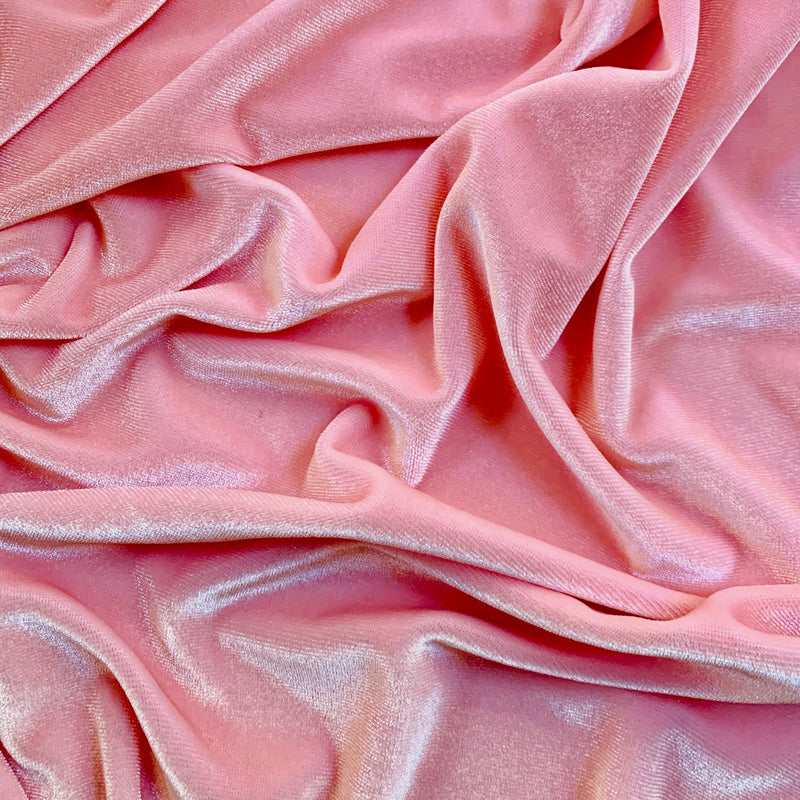Princess LIGHT PINK Polyester Spandex Stretch Velvet Fabric for Bows, Top Knots, Head Wraps, Clothes, Costumes, Crafts - NewFabricsDaily