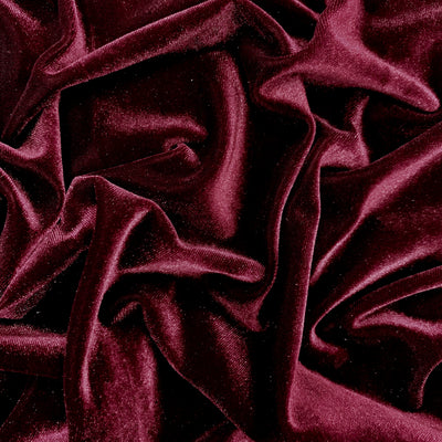 Princess BURGUNDY Polyester Spandex Stretch Velvet Fabric for Bows, Topknots, Headwraps, Scrunchies, Clothes, Costumes, Crafts - 10001