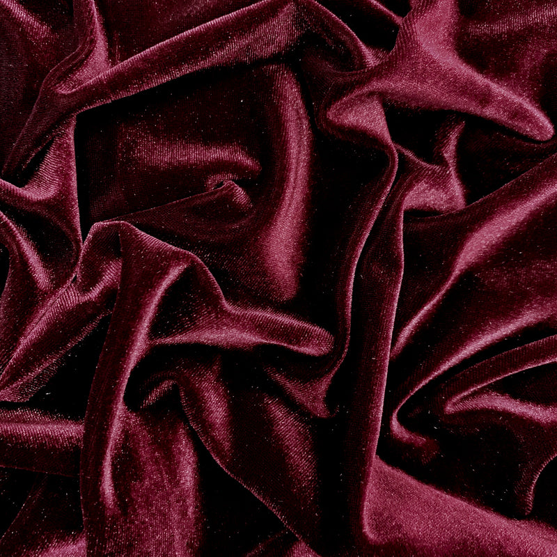 Princess BURGUNDY Polyester Spandex Stretch Velvet Fabric for Bows, Topknots, Headwraps, Scrunchies, Clothes, Costumes, Crafts - 10001