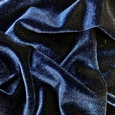 Princess NAVY BLUE Polyester Spandex Stretch Velvet Fabric for Bows, Topknots, Headwraps, Scrunchies, Clothes, Costumes, Crafts - 10001