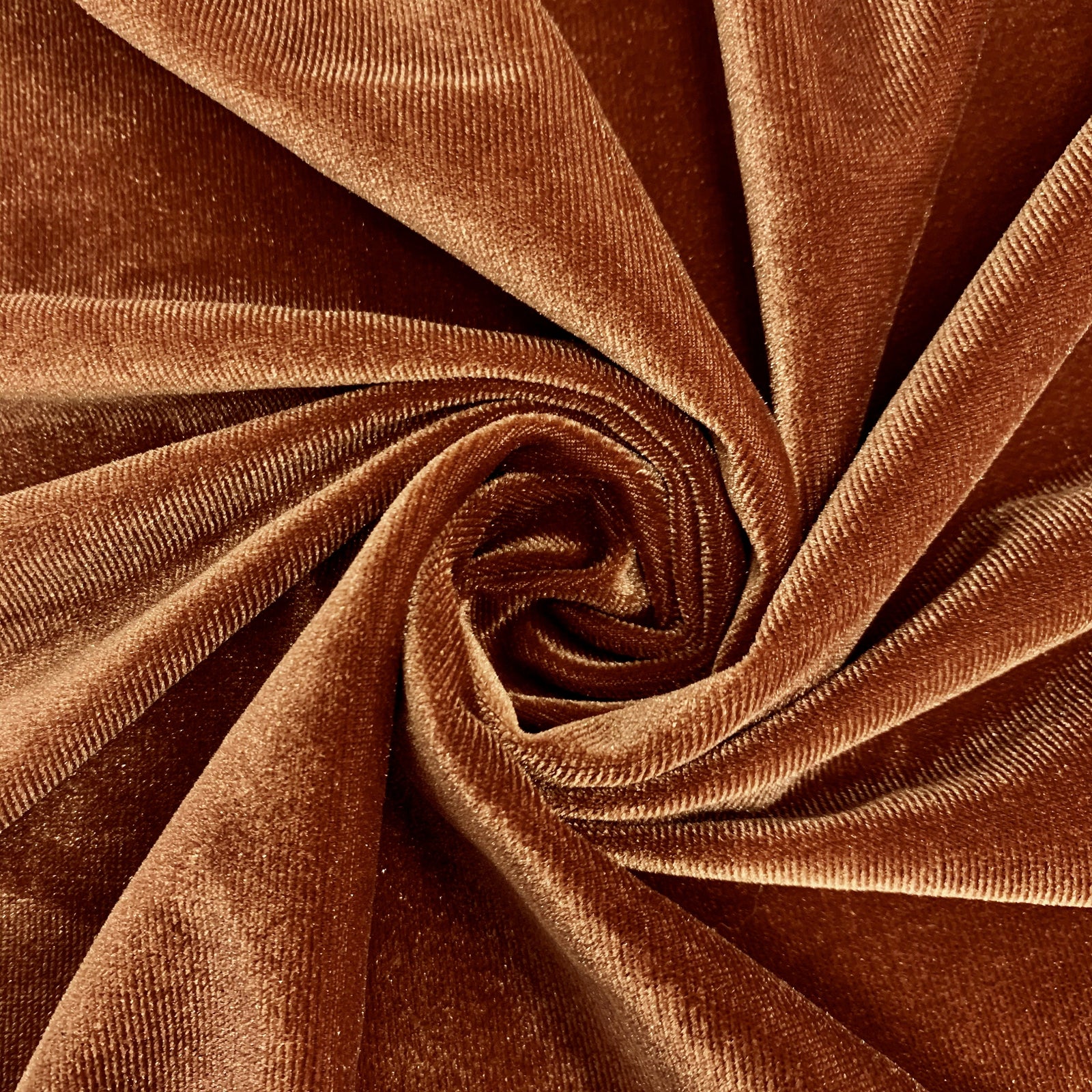 Princess RUST Polyester Spandex Stretch Velvet Fabric for Bows, Topknots, Headwraps, Scrunchies, Clothes, Costumes, Crafts - 10001