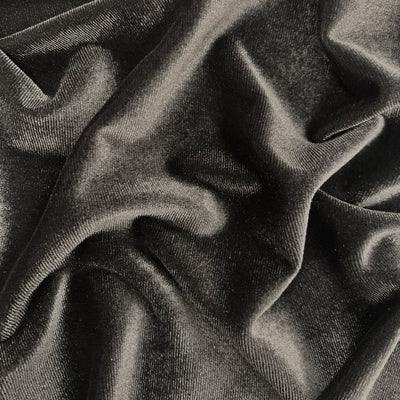 Princess CHARCOAL GREY Polyester Spandex Stretch Velvet Fabric by the Yard for Tops, Dresses, Skirts, Dance Wear, Costumes, Crafts - 10001