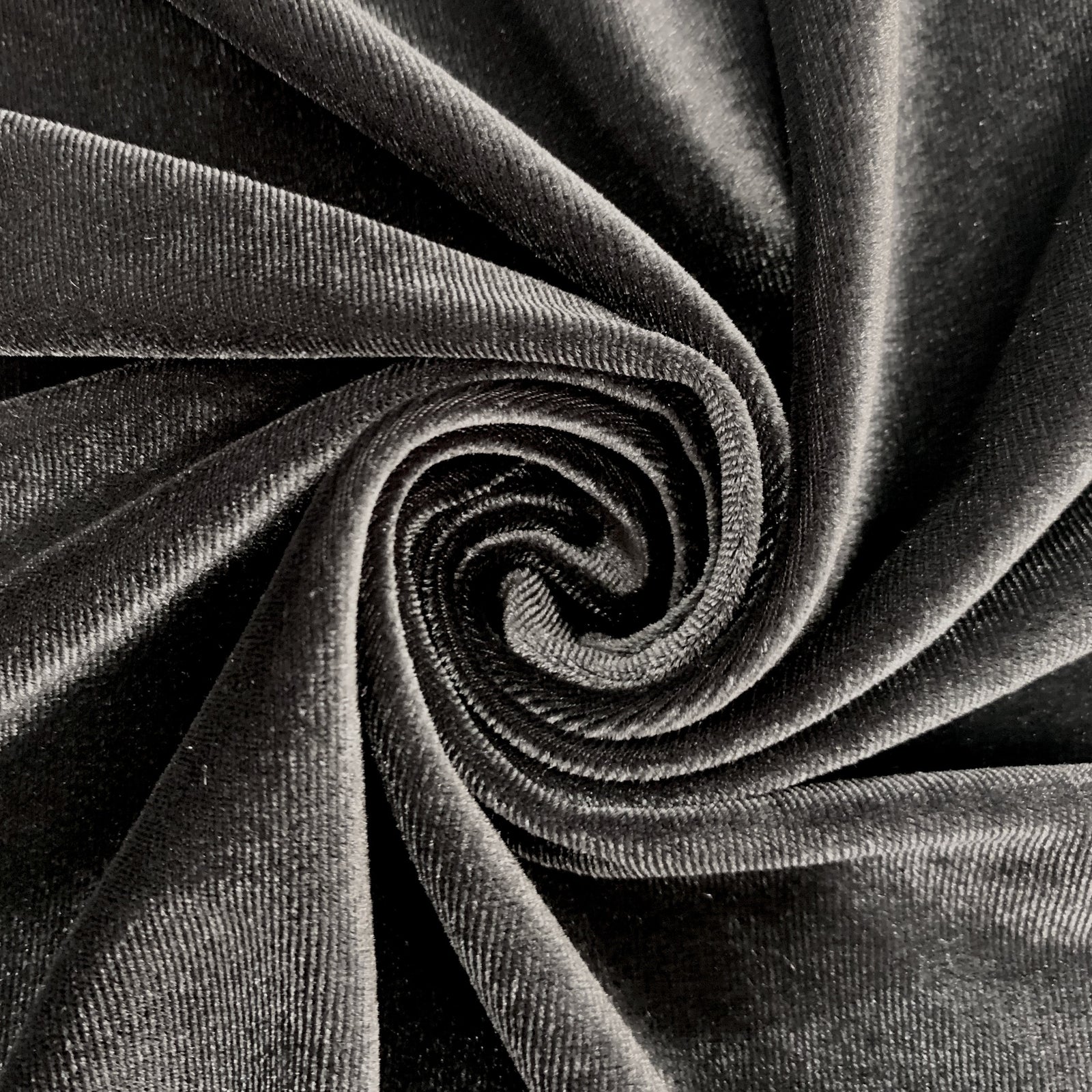 Princess CHARCOAL GREY Polyester Spandex Stretch Velvet Fabric by the Yard for Tops, Dresses, Skirts, Dance Wear, Costumes, Crafts - 10001