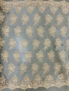 Brianna CHAMPAGNE Polyester Floral Embroidery with Sequins on Mesh Lace Fabric by the Yard - 10020