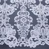 Vivian WHITE Polyester Embroidery with Sequins on Mesh Lace Fabric by the Yard for Gown, Wedding, Bridesmaid, Prom - 10003