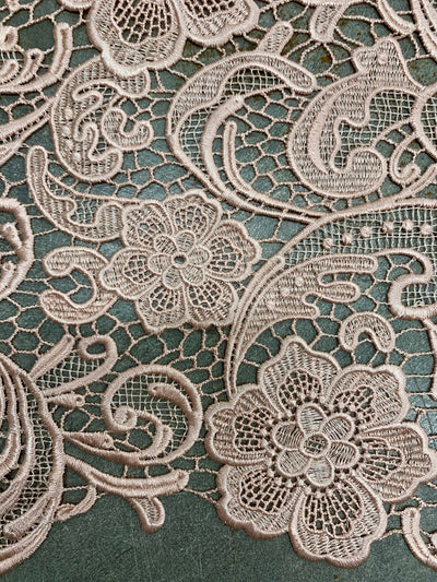 Maggie BLUSH PEACH Guipure Venice Heavy Lace Fabric by the Yard - 10019