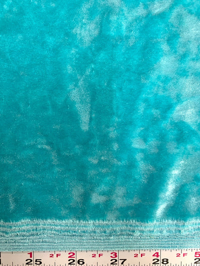 Samantha AQUA Polyester Stretch Crushed Velvet Fabric by the Yard for Bows, Topknot. Headwraps, Scrunchies, Clothes, Costumes, Crafts
