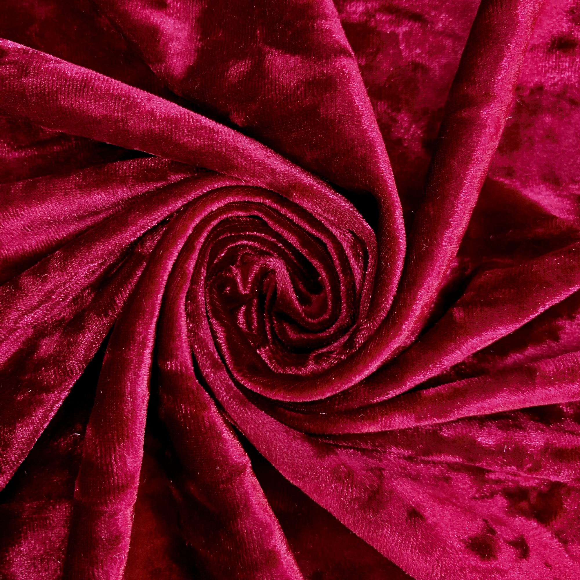 Samantha WINE Polyester Stretch Crushed Velvet Fabric by the Yard for Bows, Topknot. Headwraps, Scrunchies, Clothes, Costumes, Crafts