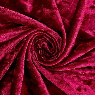 Samantha WINE Polyester Stretch Crushed Velvet Fabric by the Yard for Bows, Topknot. Headwraps, Scrunchies, Clothes, Costumes, Crafts