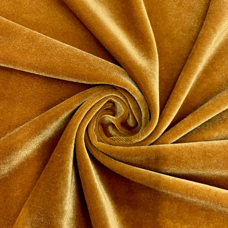 Princess GOLD Polyester Spandex Stretch Velvet Fabric for Bows, Top Knots, Head Wraps, Scrunchies, Clothes, Costumes, Crafts - 10001