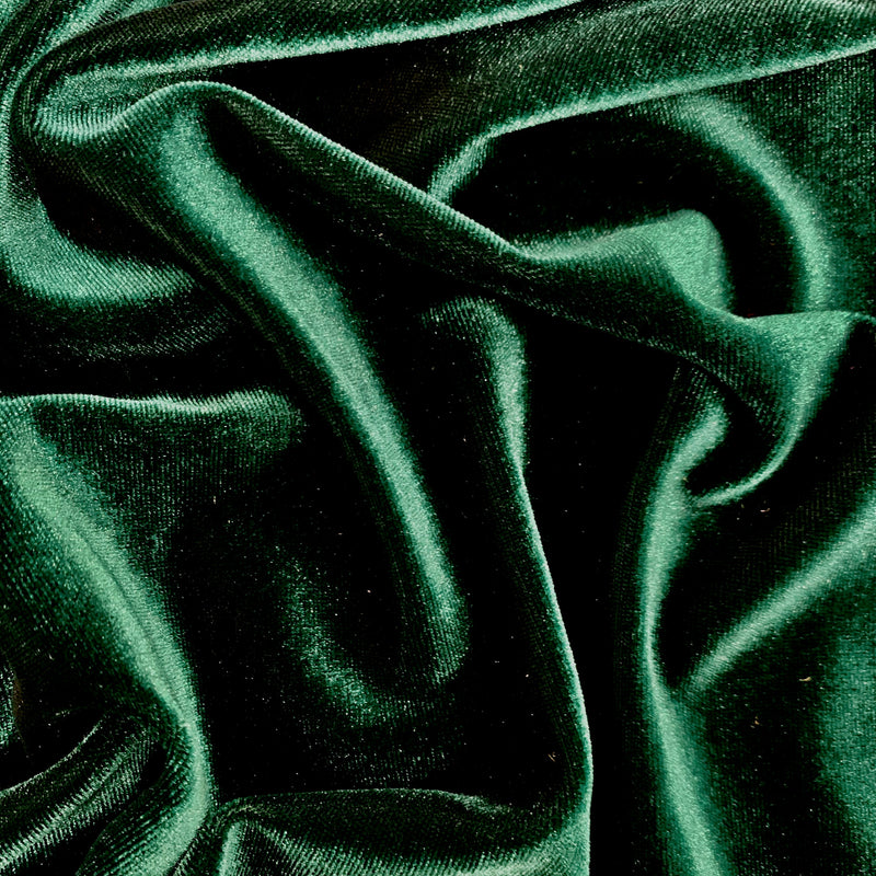 Princess HUNTER GREEN Polyester Spandex Stretch Velvet Fabric for Bows, Topknots, Headwraps, Scrunchies, Clothes, Costumes, Crafts - 10001