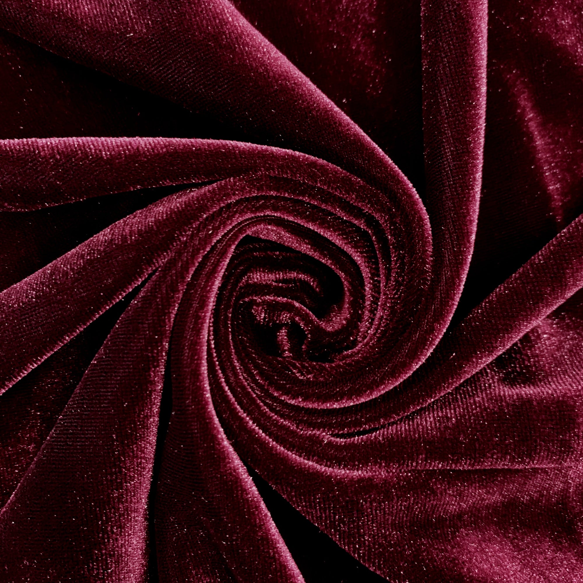 Princess BURGUNDY Polyester Spandex Stretch Velvet Fabric for Bows, Topknots, Headwraps, Scrunchies, Clothes, Costumes, Crafts - 10001