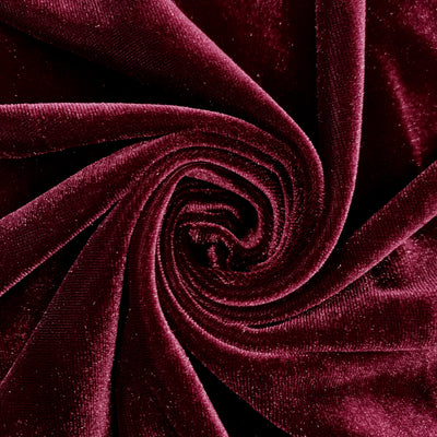 Princess BURGUNDY Polyester Spandex Stretch Velvet Fabric for Bows, Topknots, Headwraps, Scrunchies, Clothes, Costumes, Crafts - 10001